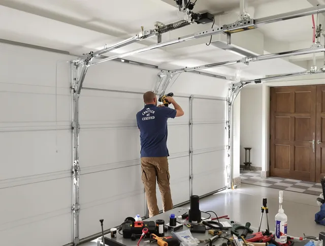 Sunrise Garage Door Repair certified technician performing precision garage door repair in Sunrise