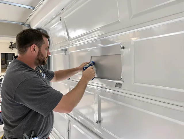 Garage door panel repair by Sunrise Garage Door Repair in Sunrise