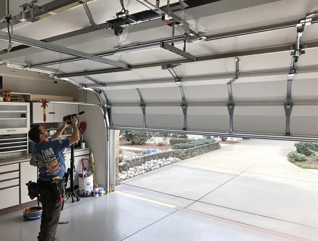 Garage door track repair service by Sunrise Garage Door Repair in Sunrise